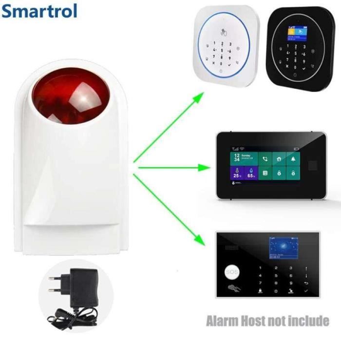 Alarme Solaire Stroboscopique Sans Fil – Sirène Extérieure – SODIAL – Neuve