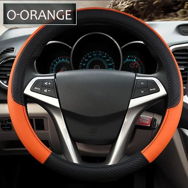COUVRE-VOLANT,Orange--Housse de volant de voiture universelle en cuir  microfibre Style Sport, antidérapante, support Anti accrochage - Cdiscount  Auto