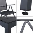 Salon de Jardin Aluminium Anthracite Bern 1 Table 4 chaises Pliantes Plateau de Table en Bois Composite Dossier réglable 7-1