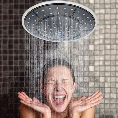 Tête De Douche Pluie Wisboey 25cm Rond - Pommeau Fixe Plastique Chromé Pour Cabine Douche