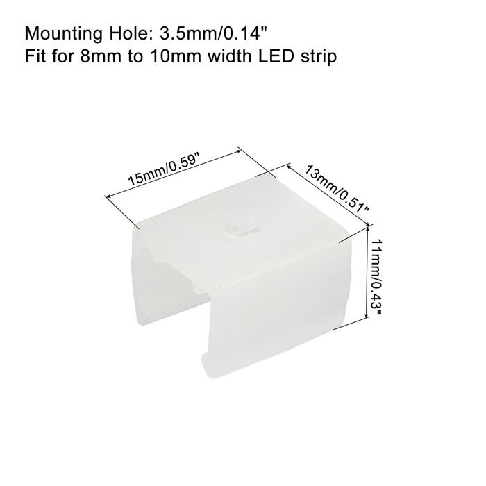 Sourcing Map T6 U Clips Support Console Pour LED Lumière Ampoule Montage Console Support Inox Acier Fluorescent Tube Support Vis Tuyau Pinces, Blanc Paquet De 20