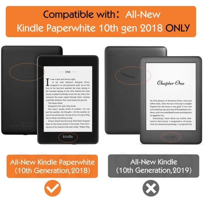 Étui pour Kindle Paperwhite 6 Pouces (10ème Génération - Modèle 2018), étui  Pliable en Cuir Super Fin et léger avec Auto Révei[495] - Cdiscount  Informatique