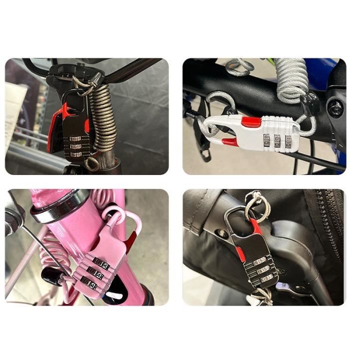 RODISHOMM Câble Antivol à 4 Chiffres – 130 Cm En Acier, Rétractable Et Compact Pour Vélo, Scooter, Bagages