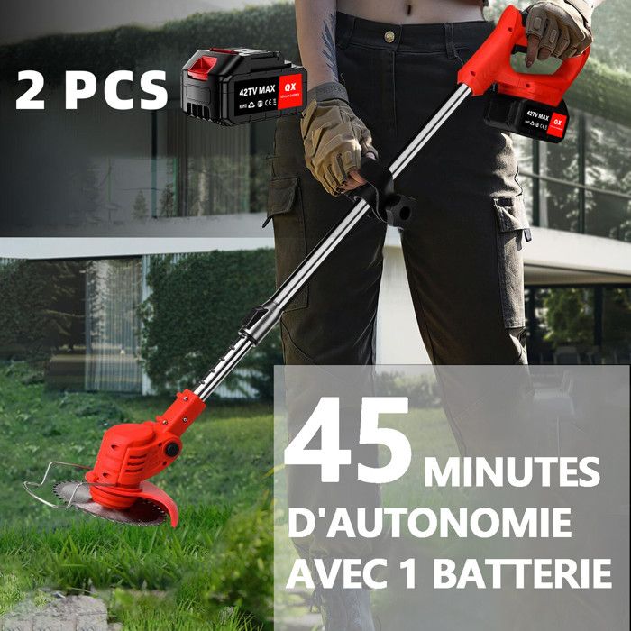 Coupe-bordures Sans Fil 24V - Taille-haie Télescopique 3 En 1 Avec Batterie - Pour Jardin, Pelouse Et Terrain - Lame Incluse