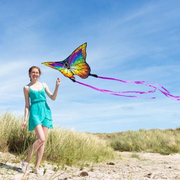 Cerf-Volant Pieuvre CIM Draki – Monofil 25x160 Cm Avec Ligne – Dès 3 Ans – Tissu Polyester