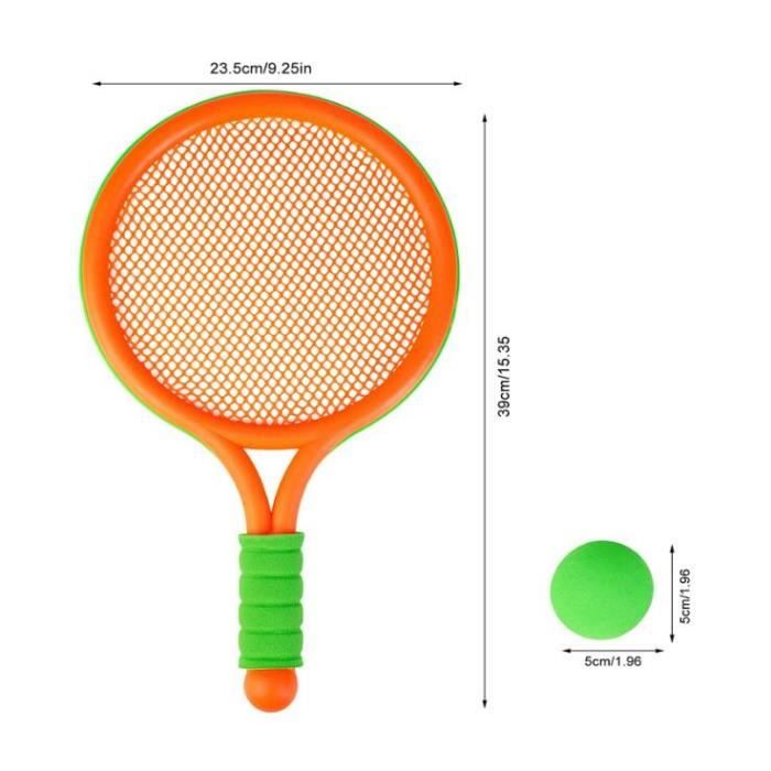 Crefotu Raquette de tennis pour enfant avec sac, raquette en plastique  comprenant 4 balles en mousse, 6 volants de badminton pour enfants (plus de  3