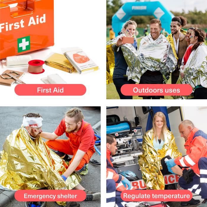 Couverture De Survie En Feuille Thermique RE-GEN - 135x200cm - Pour Camping, Sport, Urgence