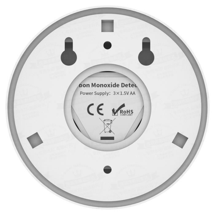 Détecteur de Monoxyde de Carbone CO Gaz portable Surveillance Capteur  Empoisonnement Avertissement d'alarme du Testeur Blanc - Cdiscount Bricolage