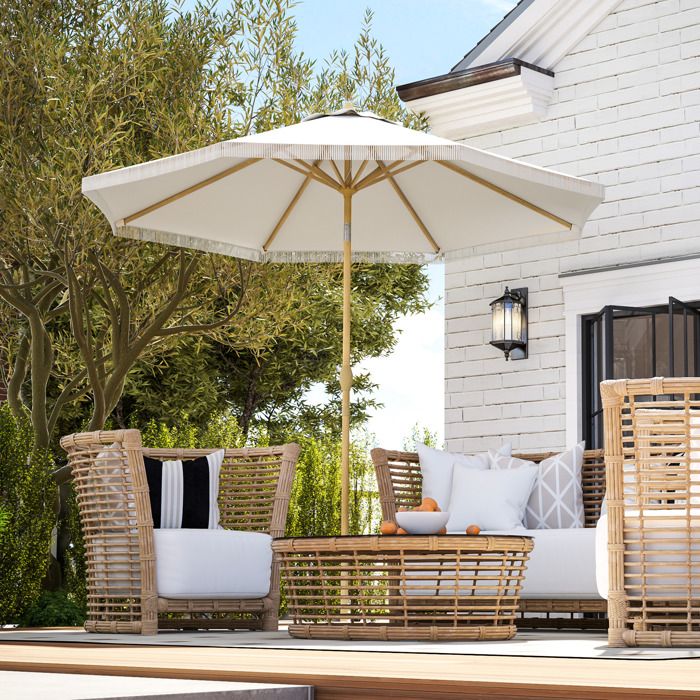 Outsunny Dubbelzijdige LED Tuinparasol - 48 verlichte baleinen - Creer