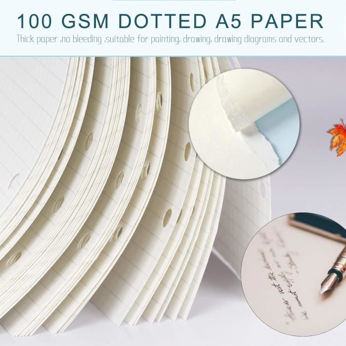 Lot De Recharges Papier A6 à 6 Trous DY.2ten - 135 Feuilles Lignées, Neuf Sous Emballage