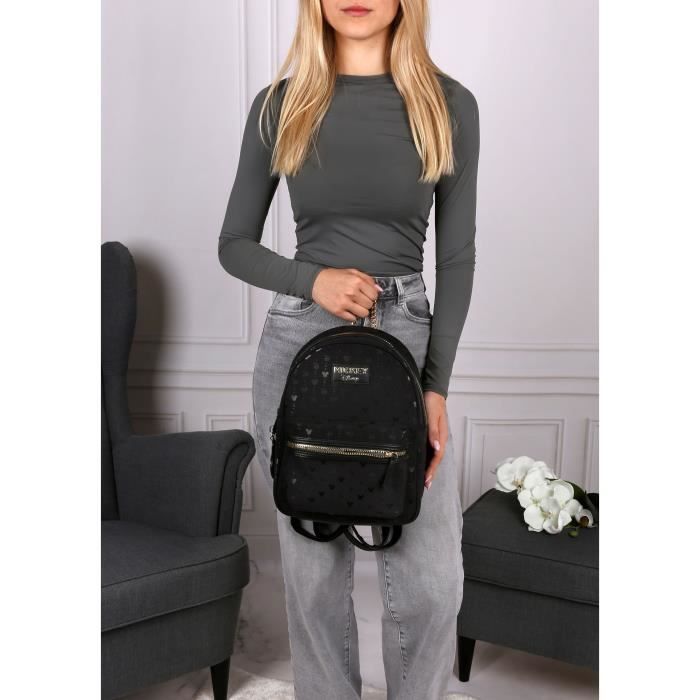 Sac à dos Disney Mickey Mouse Noir Spacieux Élégant Noir