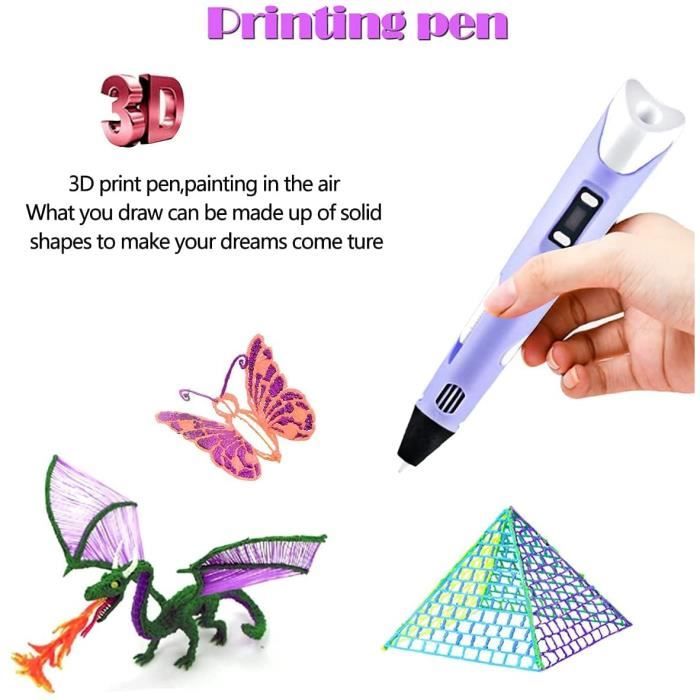 Stylo 3D 3D Professionnel Pen Set Stylo d'impression 3D avec Ecran LCD+12  Multicolores Filament PLA Φ1,75 mm, Cadeau - Stylo 3D pour - Cdiscount  Informatique