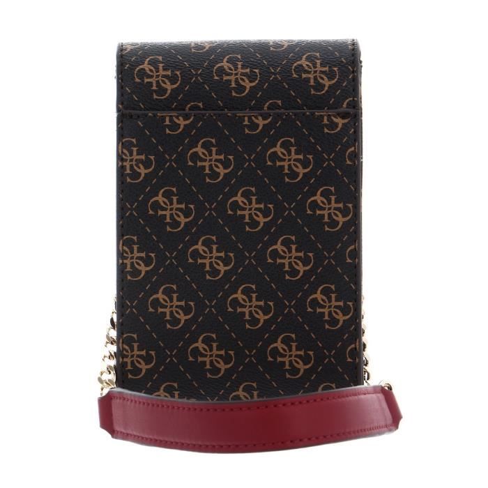 Sac Bandoulière GUESS Noelle Flap Chit Chat Phone Bag - Magenta - Polyuréthane - Neuf