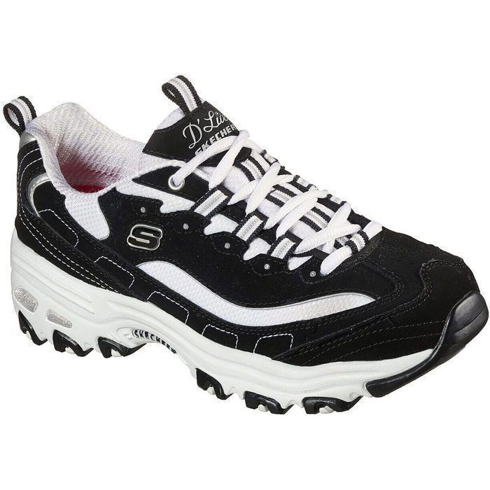Skechers d lites femme noir et blanc on sale