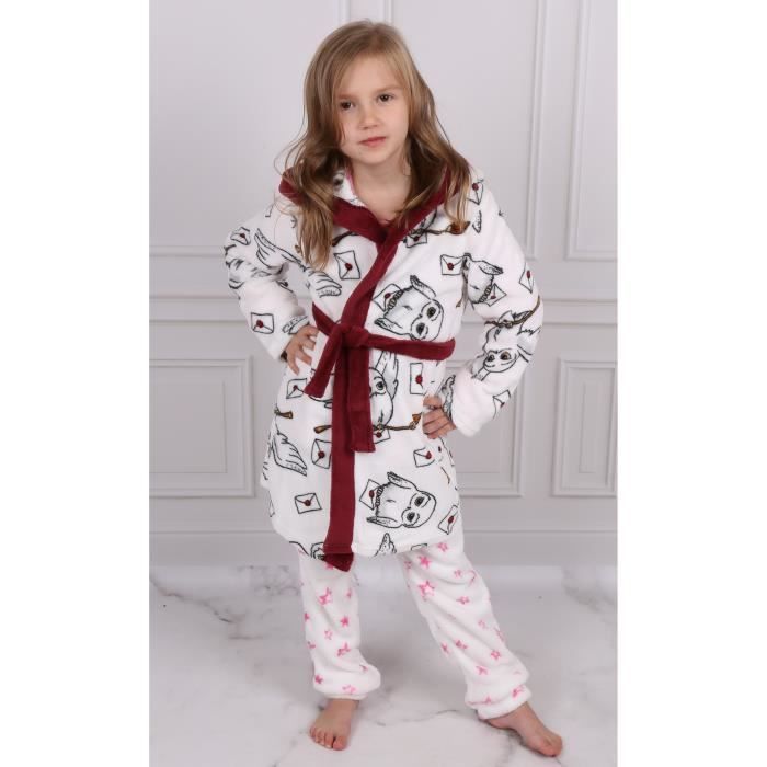 Harry Potter Hedwiga Peignoir enfant avec capuche nou blanc