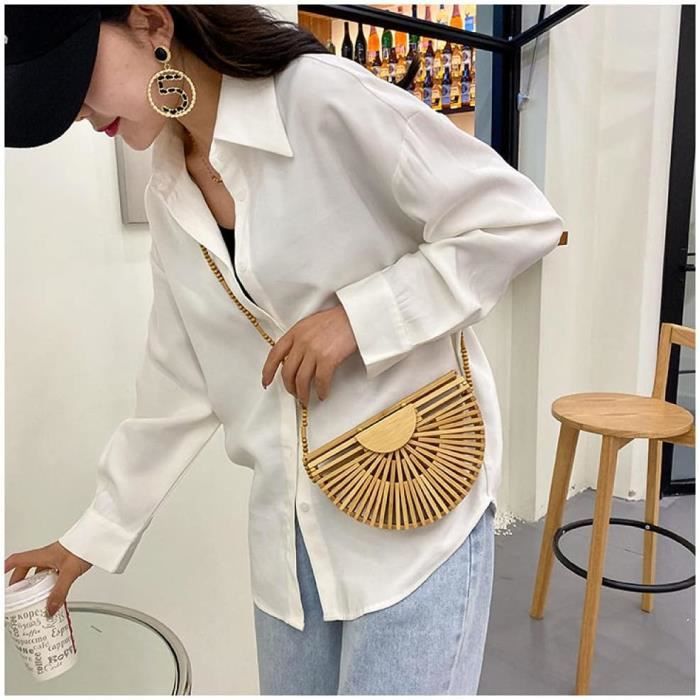 Sac bambou demi lune hot sale