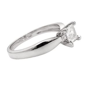 Bague Ancienne En Argent Massif - Taille 60 - Pierre Blanche - Style Vintage