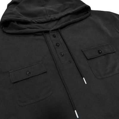 Sweat Henley Homme Sans Capuche – Manches Longues Col Montant Demi-Zip Pull Jogging Décontracté Couleur Unie Minimaliste