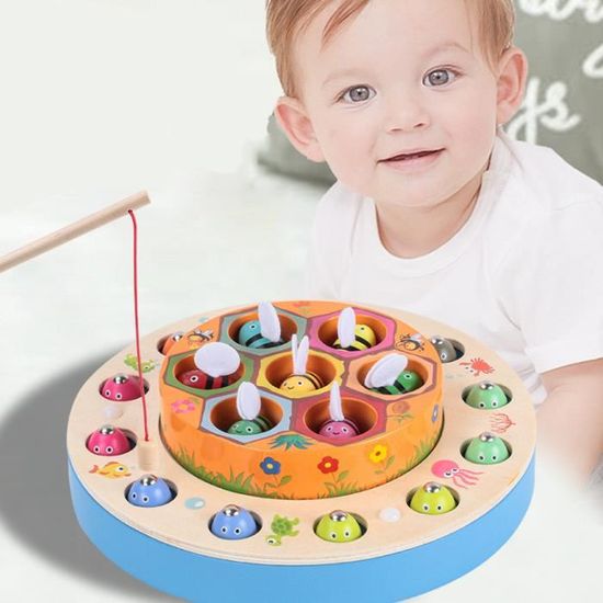 Jeu De Pêche Magnétique En Bois Pour Enfants 3-5 Ans - Jouet éducatif Montessori, Cadeau Garçon Fille