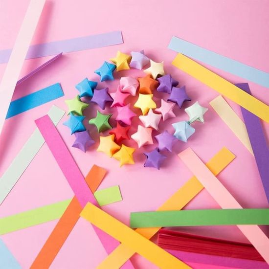 Acheter Bandes de papier Origami étoiles colorées, 540 pièces, artisanat de bricolage, facile à plier, couleur vive, papier Origami Double face, décoration étoile porte-bonheur Acheter Bandes de papier Origami étoiles colorées, 540 pièces, artisanat de bricolage, facile à plier, couleur vive, papier Origami Double face, décoration étoile porte-bonheur