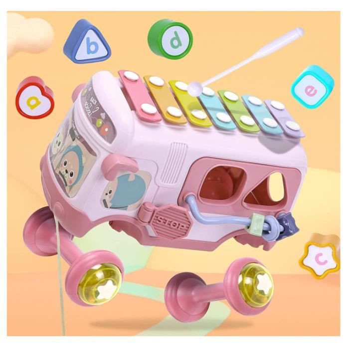 Carrousel pousser et tourner - Appuyez sur le jouet rotatif, le jouet toupie | Cause effet Jouet de développement interactif rotatif coloré pour l'anniversaire