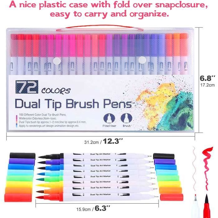 Sofirn 72 couleurs Double-tip Brush Feutre Coloriage Stylos pour adultes et  enfants Dessin Coloriage Esquisse Dessin