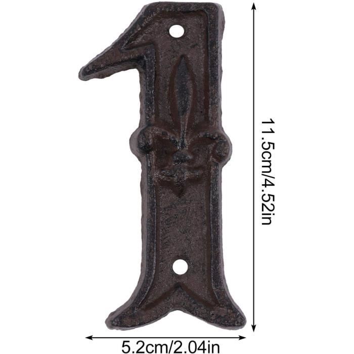 Numéro De Maison En Fonte Vintage – 5,5 Pouces, Chiffre 0, Noir, Pour Enseigne Extérieure