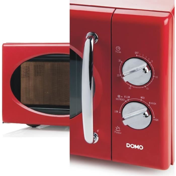 Micro Rouge Four Micro-ondes Retro Rouge 25L Domo DO2925 - Cdiscount Electroménager