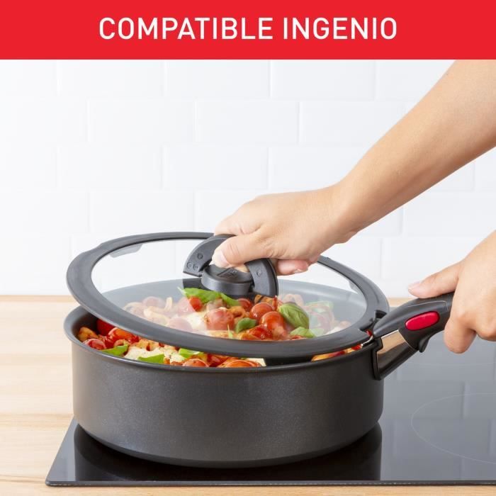 Tefal Ingenio Couvercle en verre 18cm x 2.5 cm,Rangement gain de place,Poignée rabattable,Cuisson plus rapide,Compatible Ingenio,Compatible lave-vaisselle,Cuisson haute performance L9846202, Noir Tefal Ingenio Couvercle en verre 18cm x 2.5 cm,Rangement gain de place,Poignée rabattable,Cuisson plus rapide,Compatible Ingenio,Compatible lave-vaisselle,Cuisson haute performance L9846202, Noir