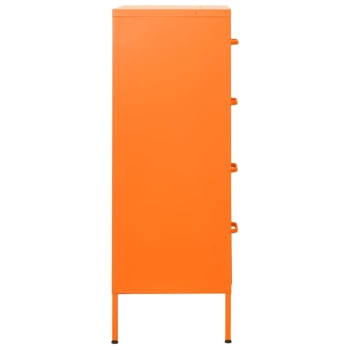 Commode - VIDAXL - 336201 - Orange - 80x35x101,5 cm - 3 tiroirs - Acier ...