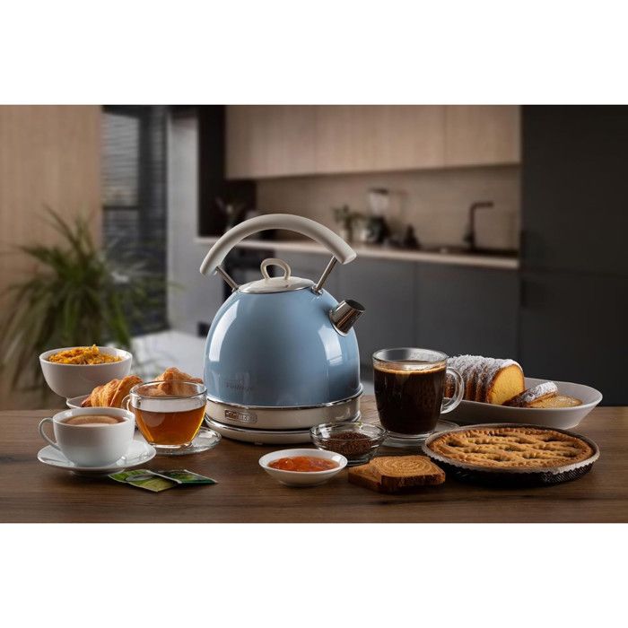 Bouilloire électrique Salter Retro 1,7 L - Puissance 2200W, Base 360°, Filtre Anti-calcaire, Arrêt Automatique - Couleur Crème