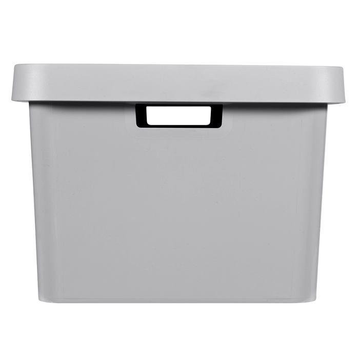 Curver | 4 Bacs de Rangement Infinity 2X(11L+17L) + couvercles, Gris Anthracite, Plastique recyclé
