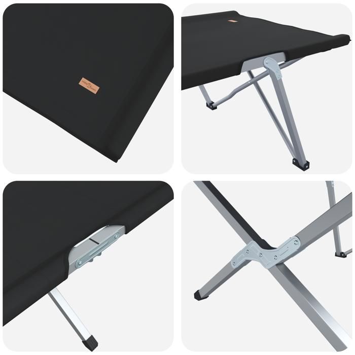 Lit de camp pliable en aluminium