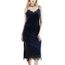 Bleu Marin Robe De Chambre Nuit Femme Fille Longue Col V Sexy