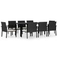 Qualité luxe© | Mobilier à dîner de jardin & Ensemble de 1 table avec 8 chaises & Résine tressée Noir |622205-0