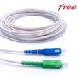 Elfcam 2 Mètres Câble à Fibre Optique (jarretière Optique) pour Freebox (SC-APC - SC-UPC), Blanc-Vert-0