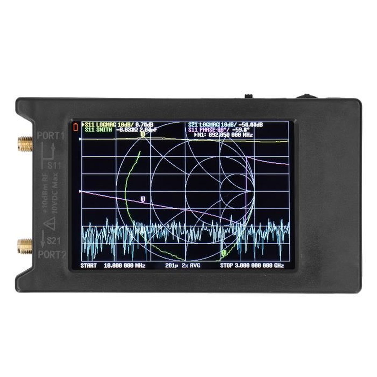 MEI-Analyseur d'antenne HF VHF UHF vectoriel d'affichage 50kHz-6.3GHz ...