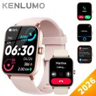 KENLUMO Montre Connectée Femme pour iPhone/Samsung/Android,1.8"HD Appel Bluetooth/Fonction Féminine/Fréquence Cardiaque/SpO2-Rose