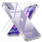 HQSELECTION Coque pour IPHONE 12 MINI 5,4" avec 2 Verres Trempés,Transparent Étui de Protection en Silicone Antichoc Coins Renforcés