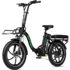 HITWAY Vélo Électrique 20" Pliant Noir, 36V 15.6Ah Batterie Amovible, Moteur 250W, 7 Vitesses, APP, Porte-bagages Avant