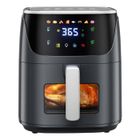 GEARELEC Friteuse à air sans huile 7.5 L, Air Fryer 1500 W, 8 préprogrammes avec Fenêtre Transparente , Écran Tactile LED, Max 200°C