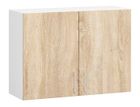 Meuble de cuisine haut AKORD W80 LIMA modulable Blanc 80 cm 2 portes façade Chêne Sonoma 2 étagères 80x30,5x58 cm