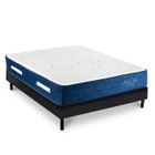 MAISON AUBERTIN Ensemble Matelas Dolce Vita Ressorts ensachés Accueil mémoire 28cm et Sommier Bois Noir 140x200cm