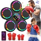 Machine de Boxe Musicale - PRUMYA - Modèle LED - 9 Modes de Vitesse - Bluetooth - Gants Inclus