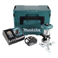 Makita DRT 50 RG1J Fraiseuse multifonction sans fil 18V + 1x Batterie 6,0 Ah + Chargeur + Coffret Makpac 3