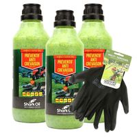 Préventif anti-crevaison Shark Oil OKO 500 ml par 3 + gants multi-services - Produit neuf