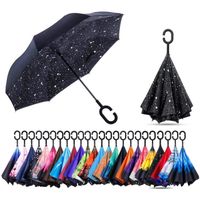 Parapluie Inversé - Omystore - Anti-UV Double Couche Coupe-Vent - Mains Libres Poignée en Forme C