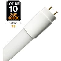 Lot de 10 Tubes Neon LED 23W 150cm T8 Blanc Froid 6000k Gamme Pro