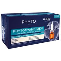 78250 Phyto Phytocyane Men Traitement Antichute Homme - Chute Sévère Héréditaire Cheveux Clairsemés - 12 Fioles X 3,5 ml