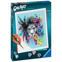 CreArt Colorful Lion 24x30 cm - Peinture par numéros – Dès 12 ans – Ravensburger - 20130